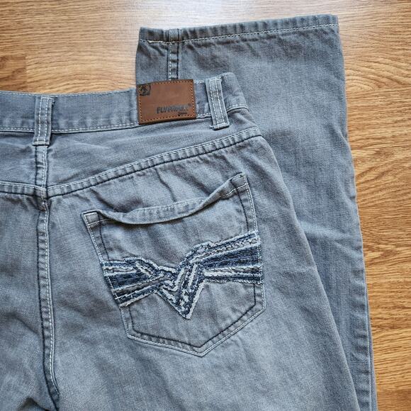 Fly Paper Jeans Mens Size 32x34 Gray Straight Cut Denim Cotton Classic Pockets - Picture 7 of 12